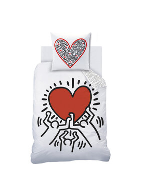 Keith Haring Duvet cover Red Love 140 x 200 + 63 x 63 cm Cotton