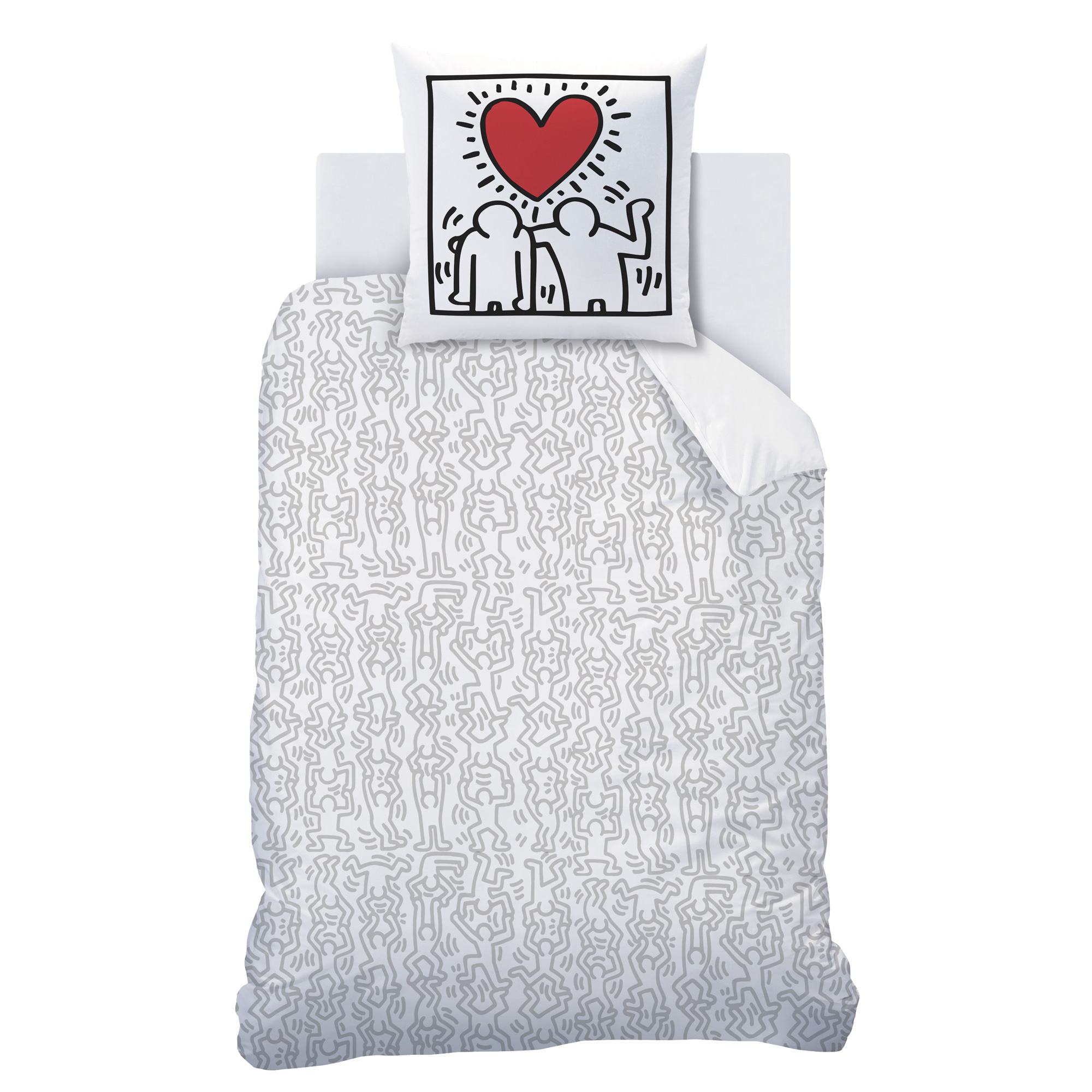 Keith Haring Duvet cover Red Love - 140 x 200 + 63 x 63 cm - Cotton