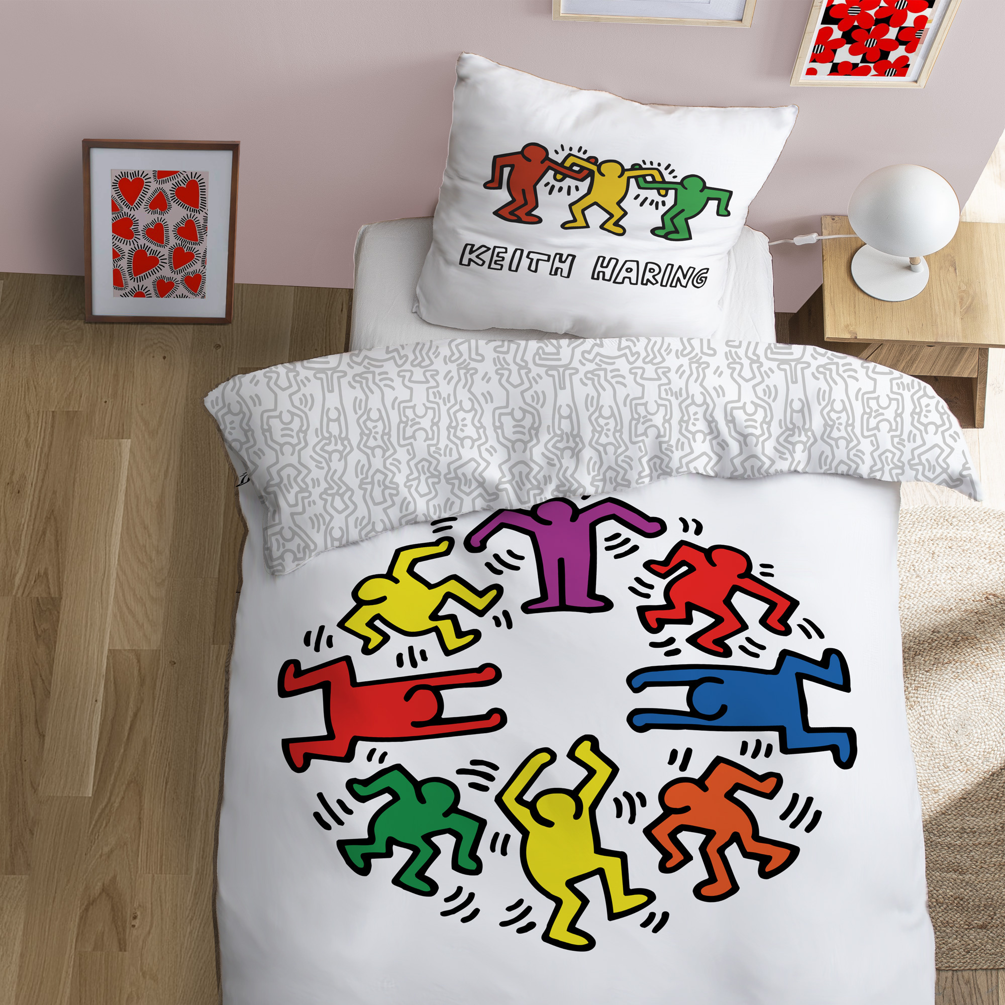 Keith Haring Duvet cover Party - 140 x 200 + 63 x 63 cm - Cotton