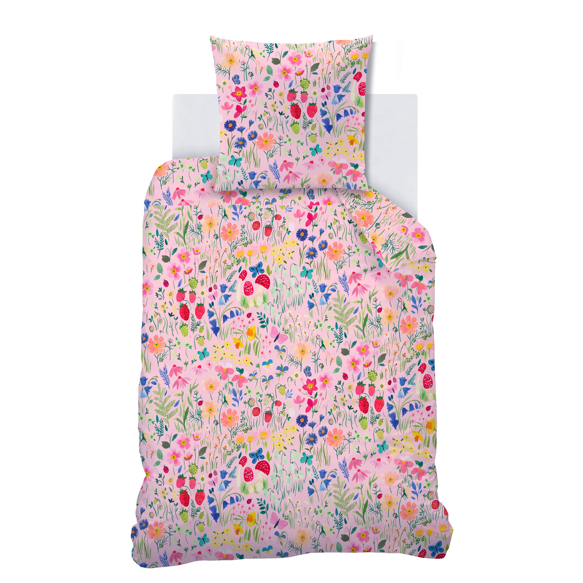 Wee Blue Bell Duvet cover Jardin Secret - 140 x 200 + 63 x 63 cm - Cotton