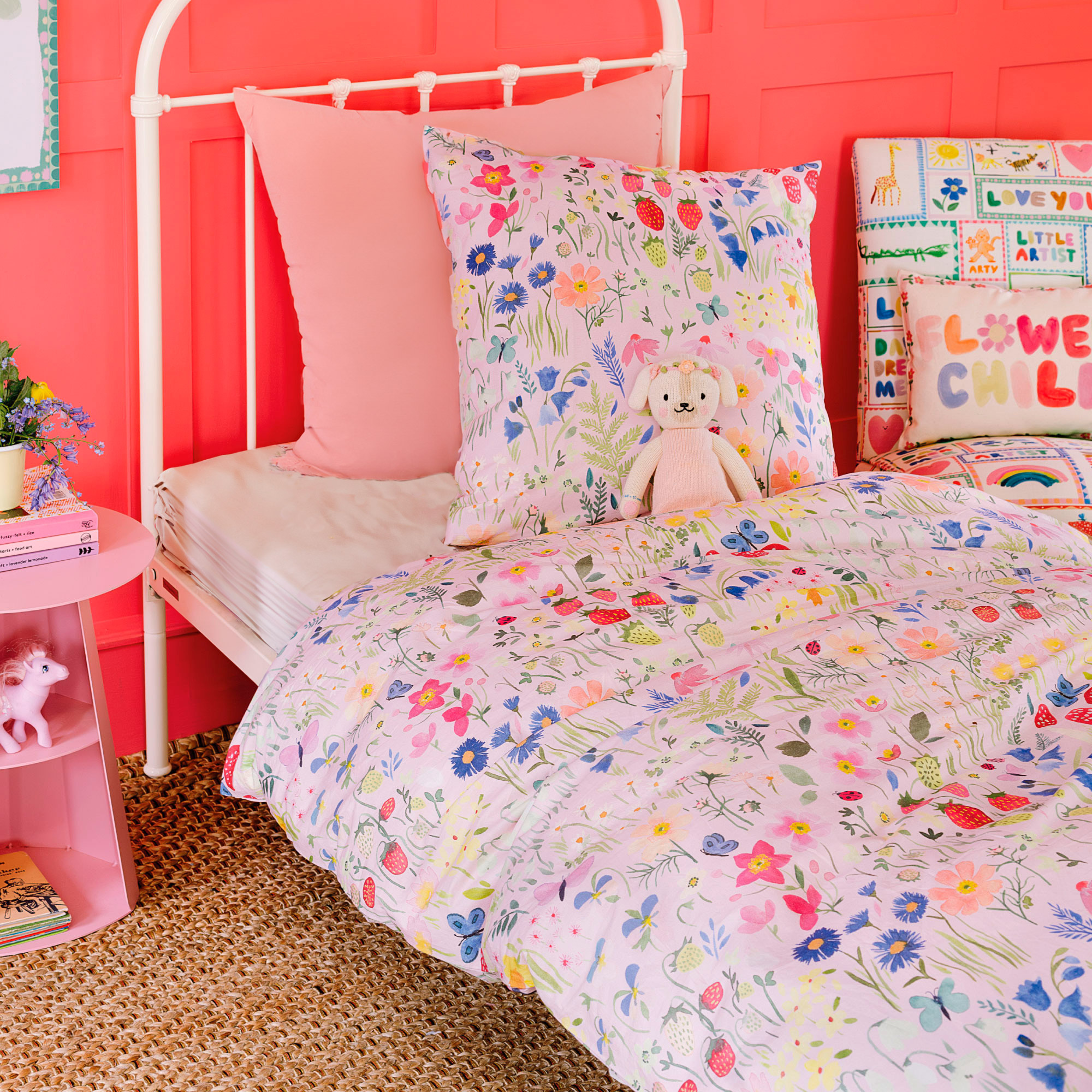 Wee Blue Bell Duvet cover Jardin Secret - 140 x 200 + 63 x 63 cm - Cotton