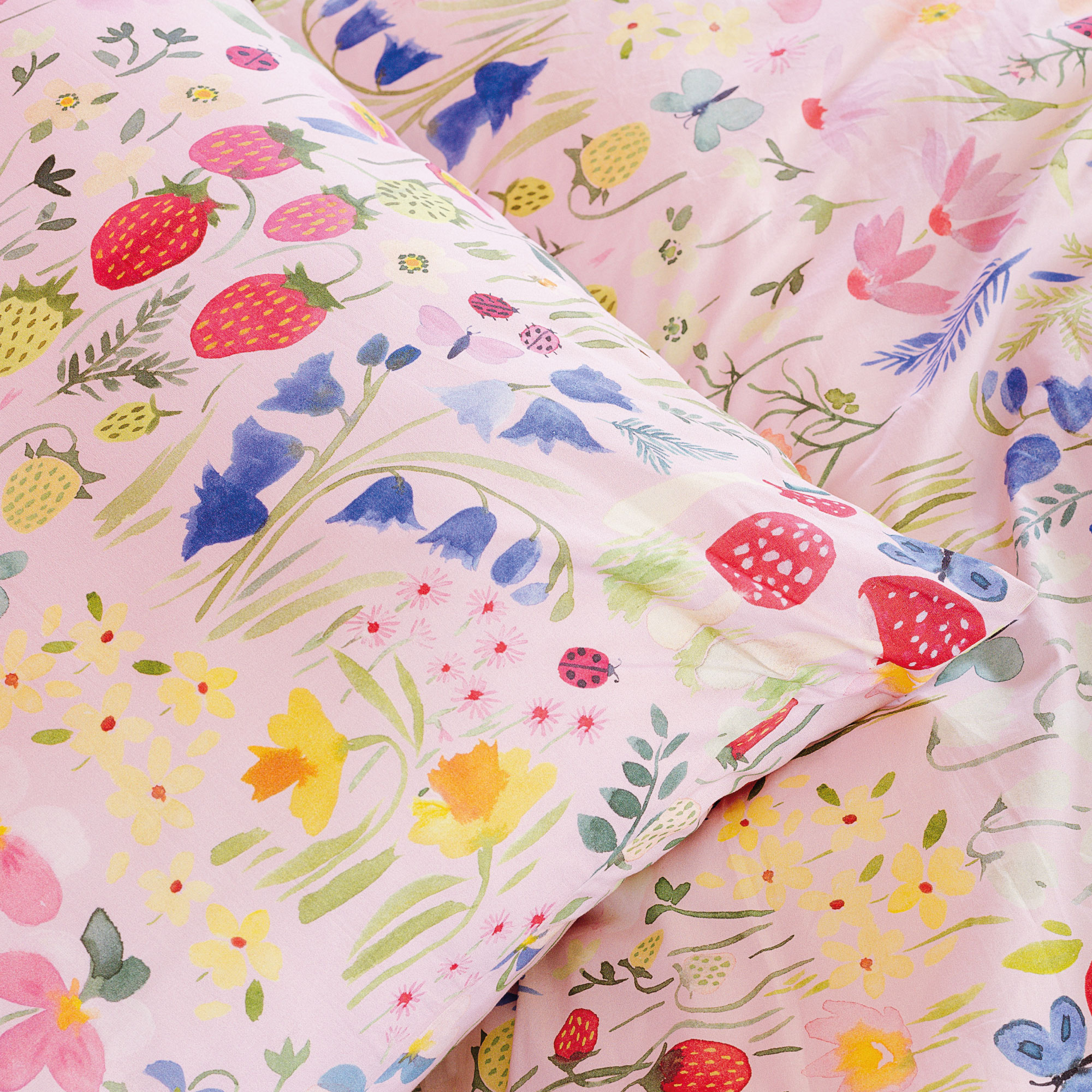 Wee Blue Bell Duvet cover Jardin Secret - 140 x 200 + 63 x 63 cm - Cotton