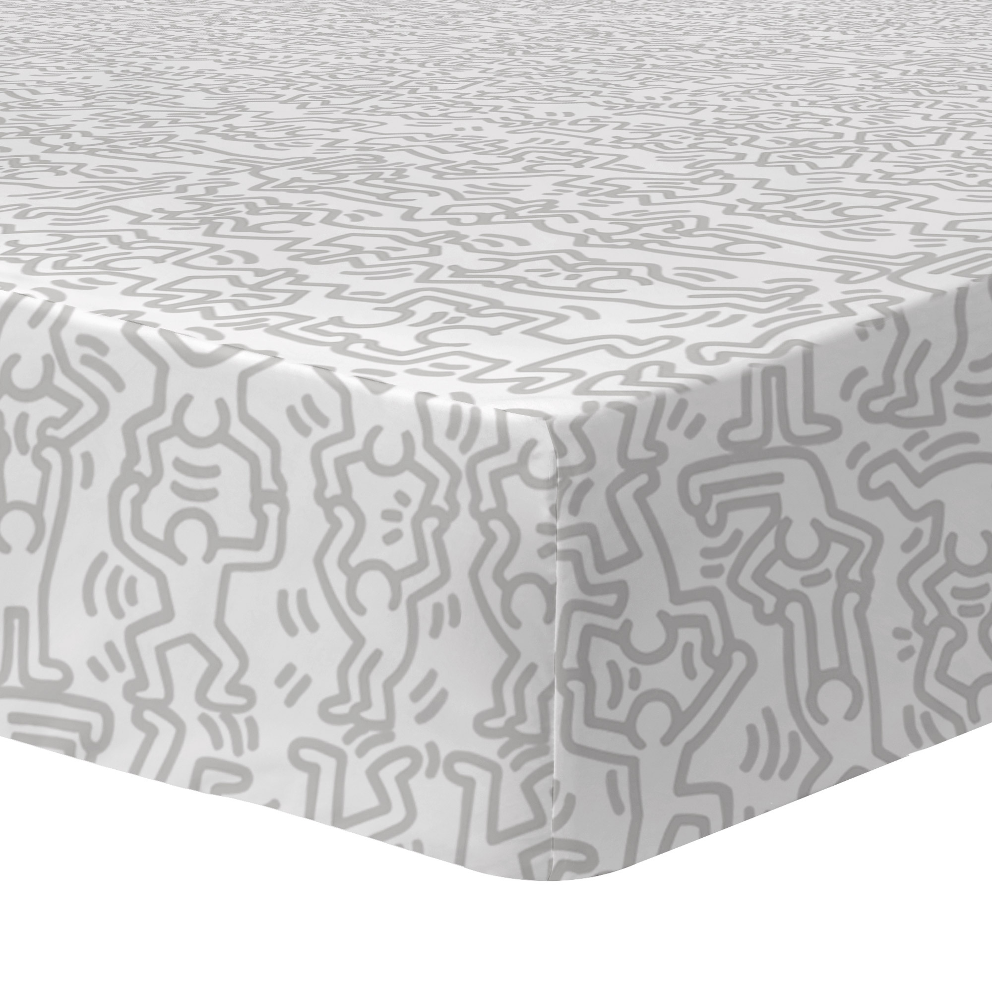 Keith Haring Fitted sheet Red Love - 90 x 190/200 cm - Cotton