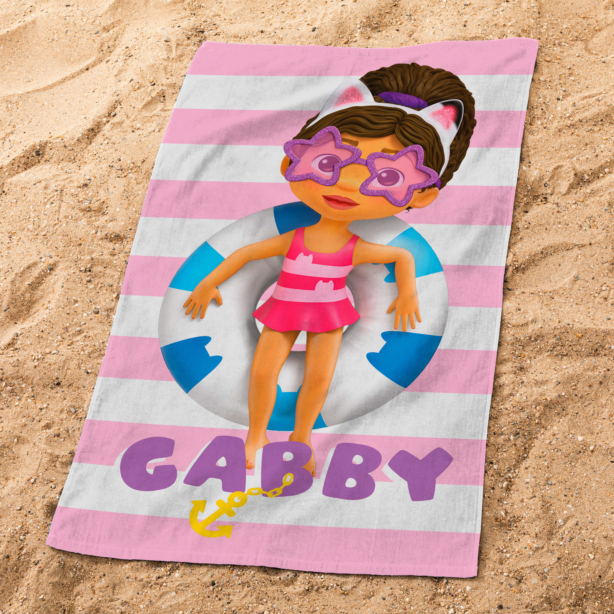 Gabby's poppenhuis Beach towel, Magique Pink - 70 x 120 cm - Cotton