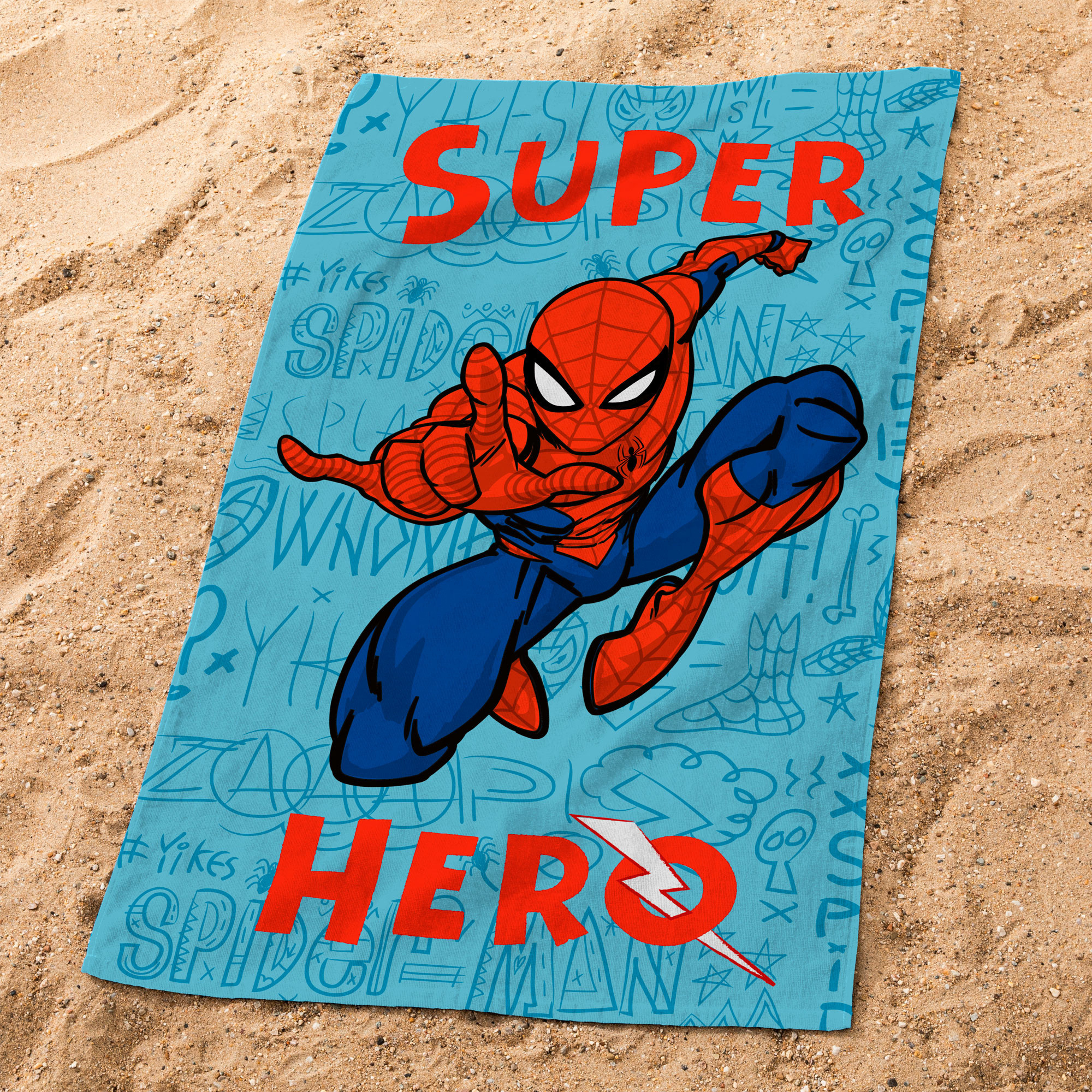 Spiderman Beach towel, Sketches - 70 x 120 cm - Cotton
