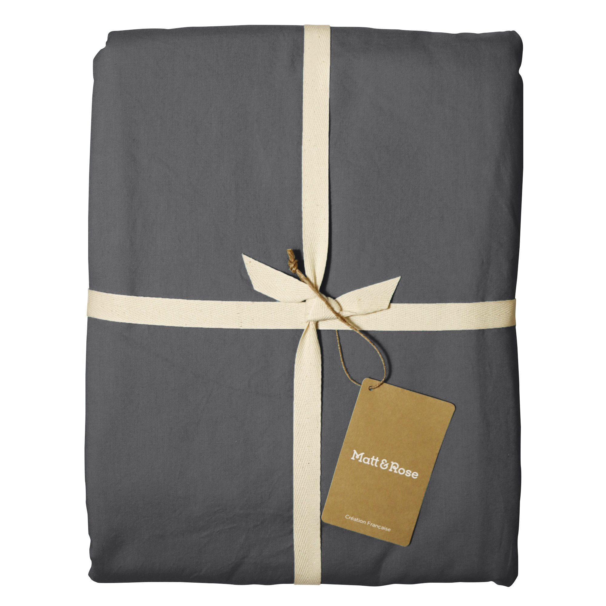 Matt & Rose Duvet cover Anthracite - 260 x 240 + 2x 65 x 65 cm - Washed cotton