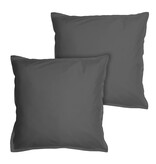 Matt & Rose Dekbedovertrek Antraciet - 260 x 240 + 2x 65 x 65 cm - Gewassen katoen