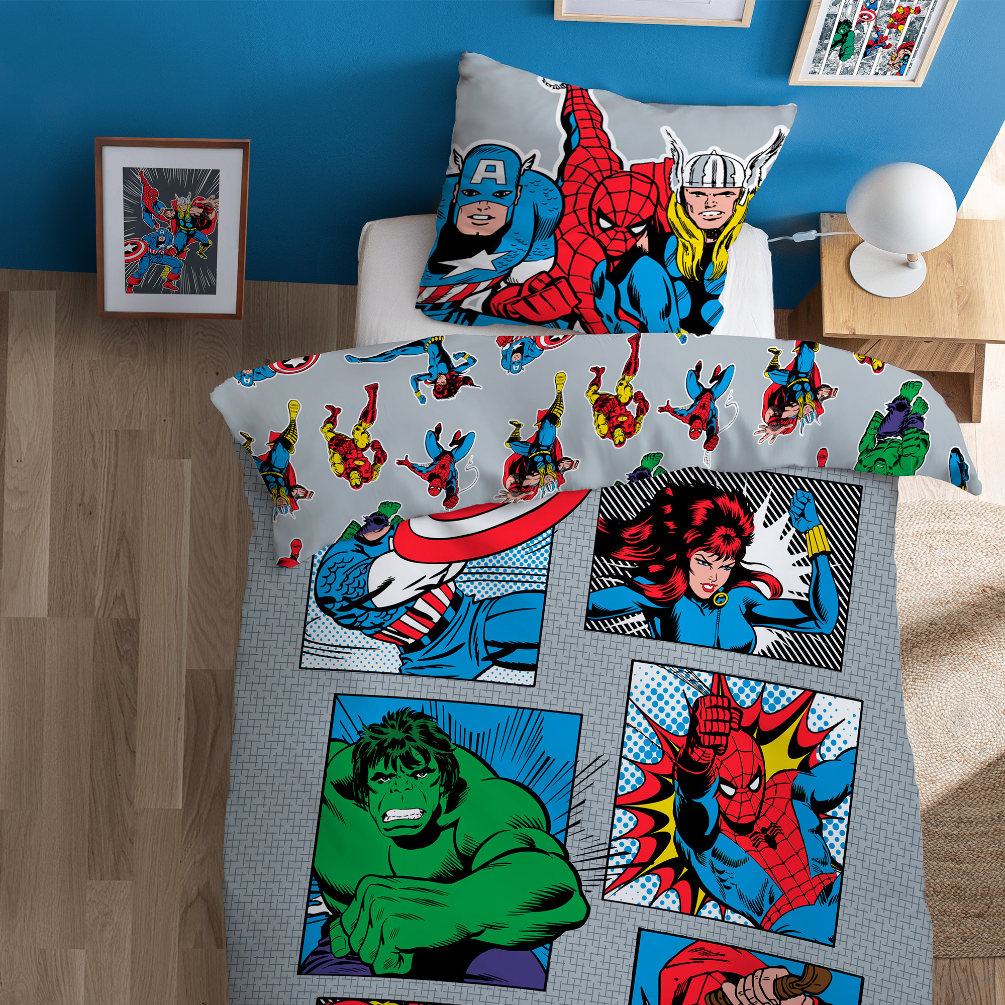 Marvel Avengers Duvet cover Comics - 140 x 200 + 63 x 63 cm - Cotton