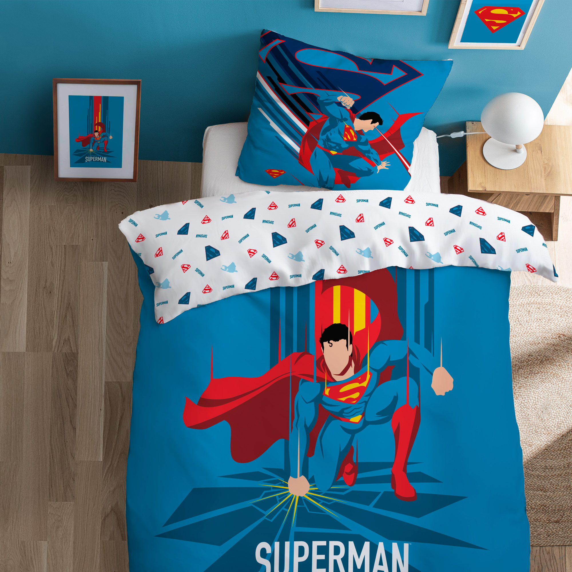 Superman Duvet cover Supera - 140 x 200 + 63 x 63 cm - Cotton