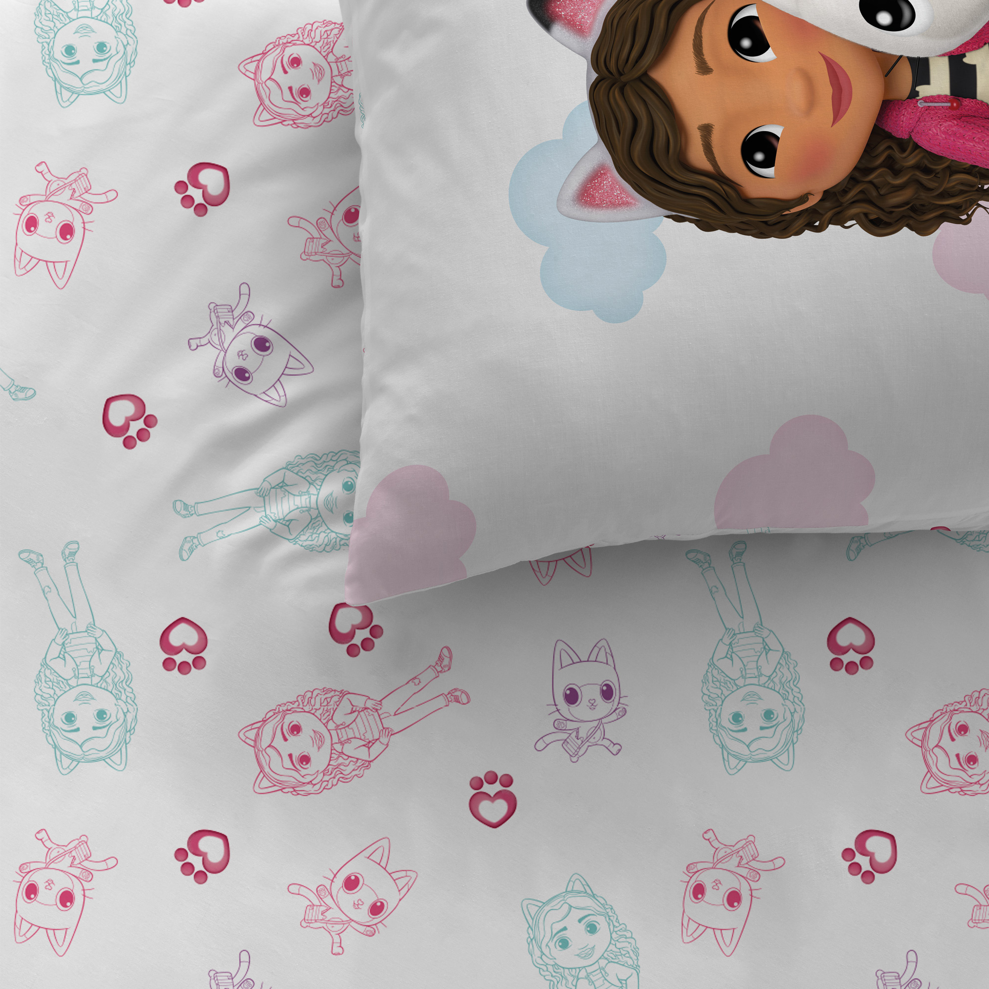 Gabby's poppenhuis Duvet cover Magique World - 140 x 200 + 63 x 63 cm - Cotton