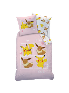 Pokemon Dekbedovertrek Evoli 140 x 200 + 63 x 63 cm Katoen