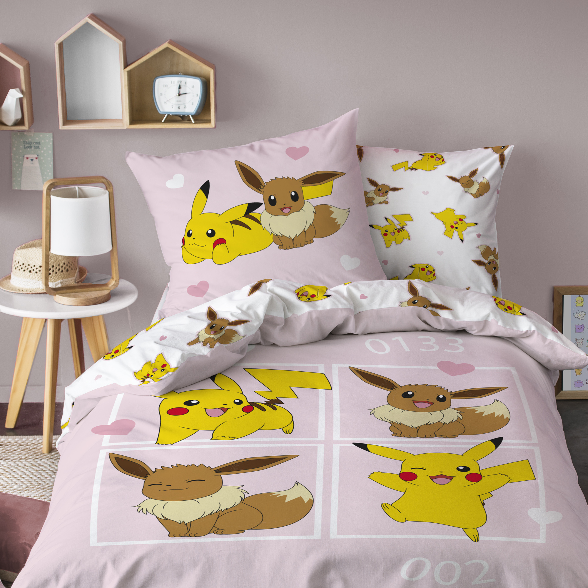 Pokemon Duvet cover Evoli - 140 x 200 + 63 x 63 cm - Cotton