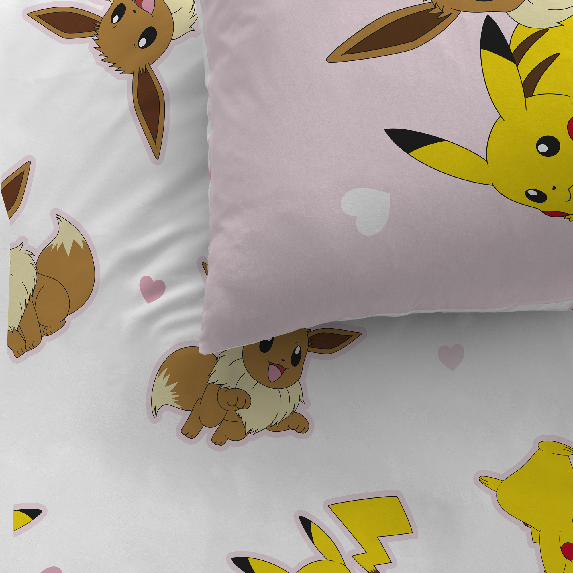 Pokemon Dekbedovertrek Evoli - 140 x 200 + 63 x 63 cm - Katoen