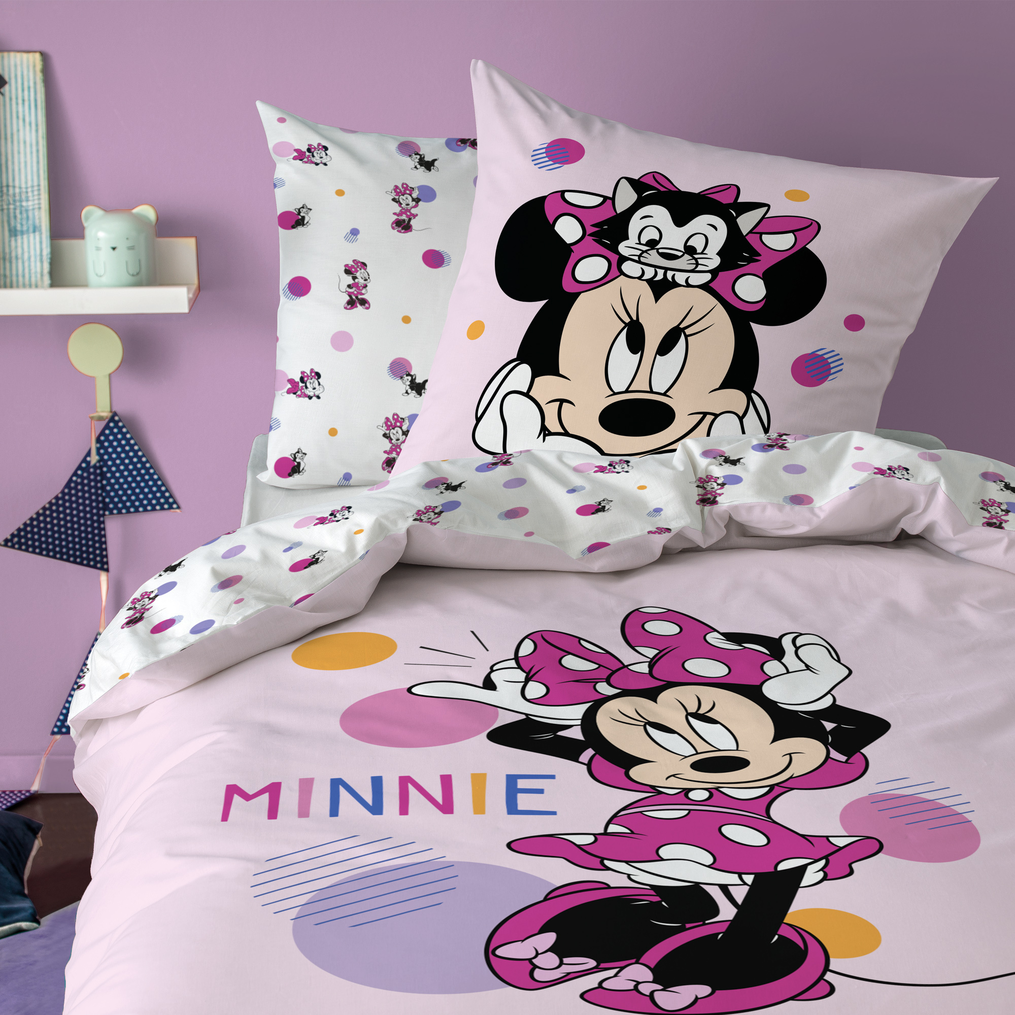 Disney Minnie Mouse Dekbedovertrek Jolie - 140 x 200 + 63 x 63 cm - Katoen