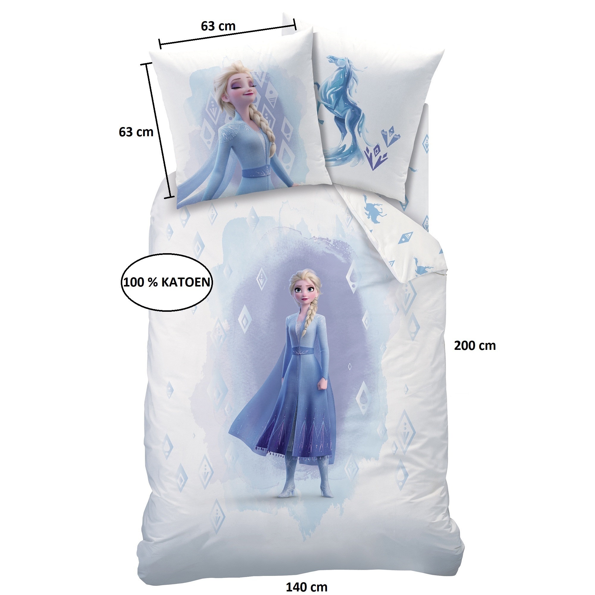 Disney Frozen Dekbedovertrek Element - 140 x 200 + 63 x 63 cm - Katoen