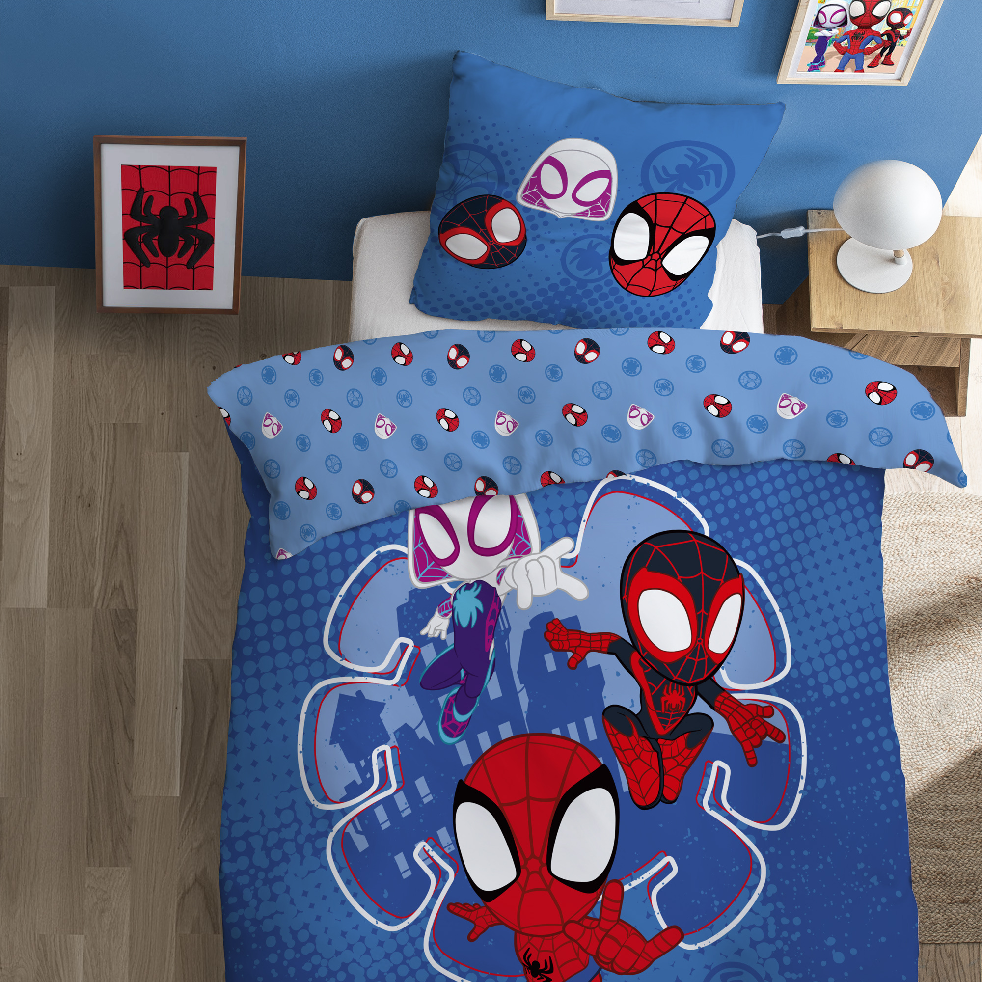 Spiderman Duvet cover Spidey Little - 140 x 200 + 63 x 63 cm - Cotton