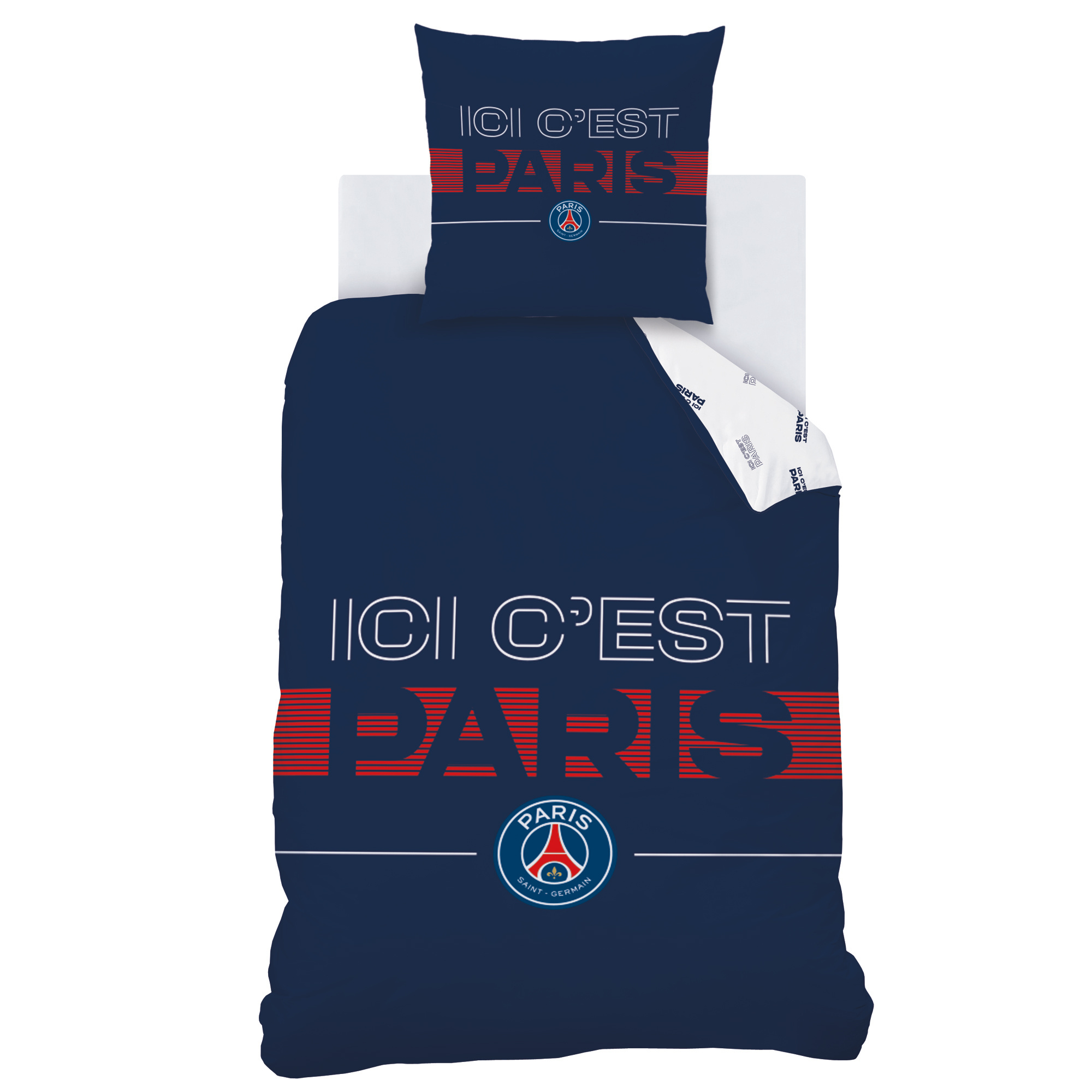 Paris Saint Germain Duvet cover Devise - 140 x 200 + 63 x 63 cm - Cotton