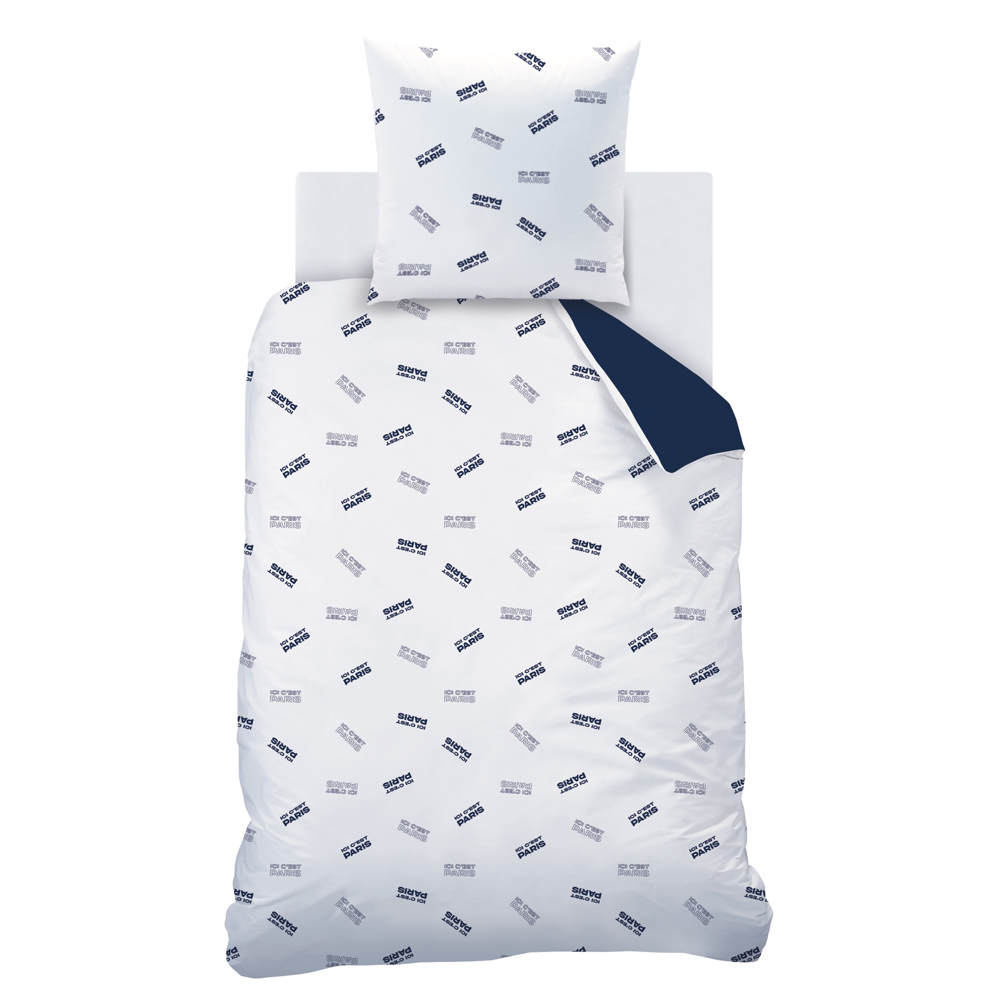 Paris Saint Germain Duvet cover Devise - 140 x 200 + 63 x 63 cm - Cotton