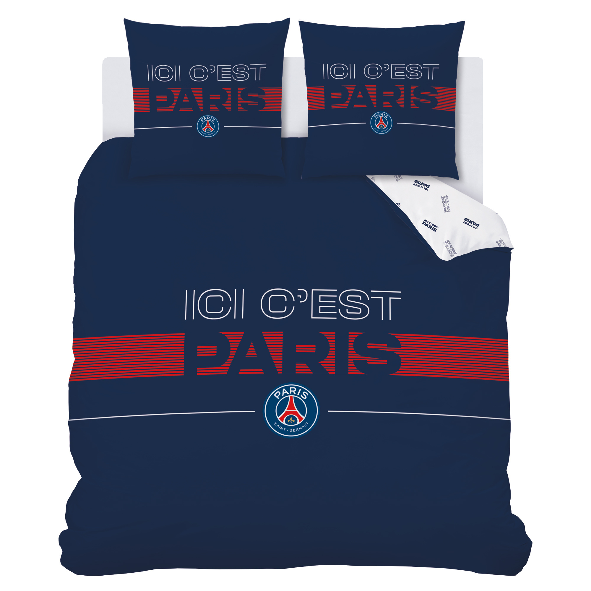 Paris Saint Germain Duvet cover Devise - 240 x 220 + 2 x 63 x 63 cm - Cotton