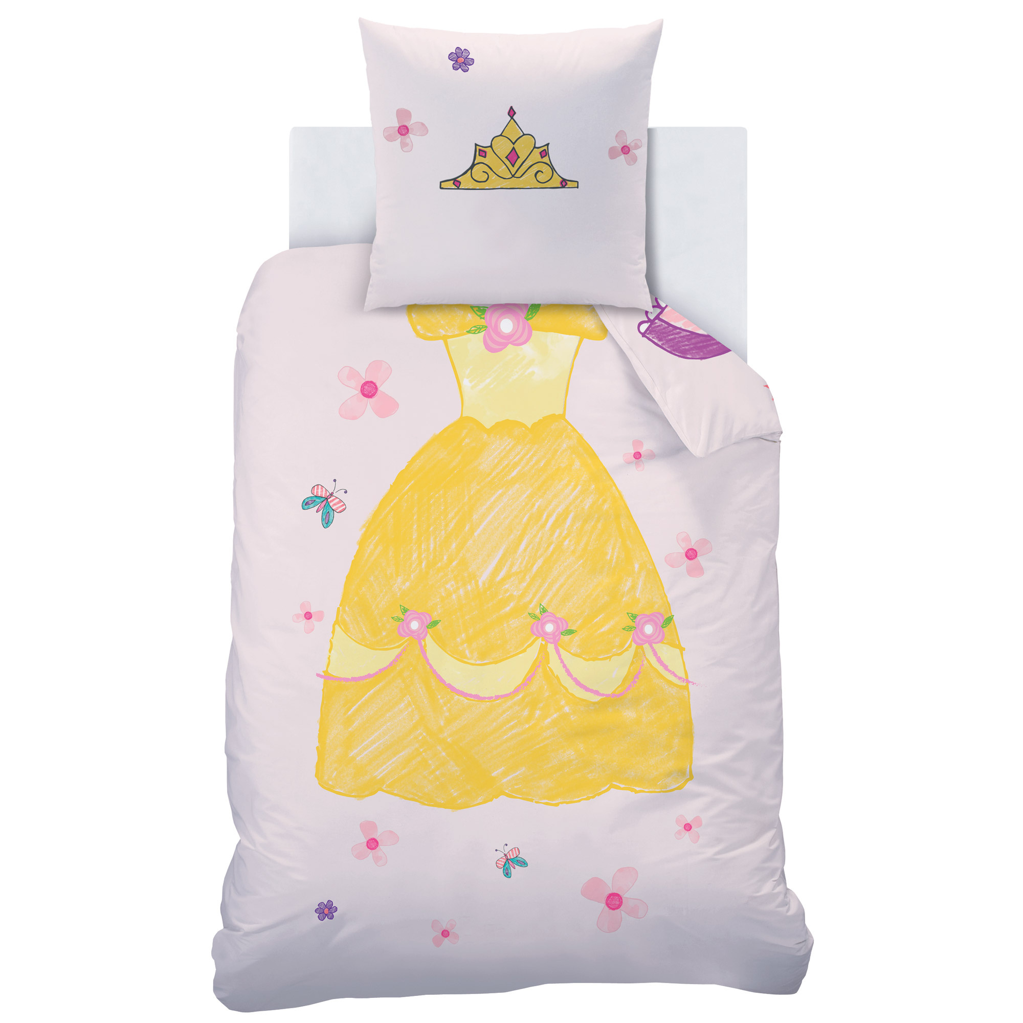 Disney Princess Duvet cover Dress - 140 x 200 + 63 x 63 cm - Cotton