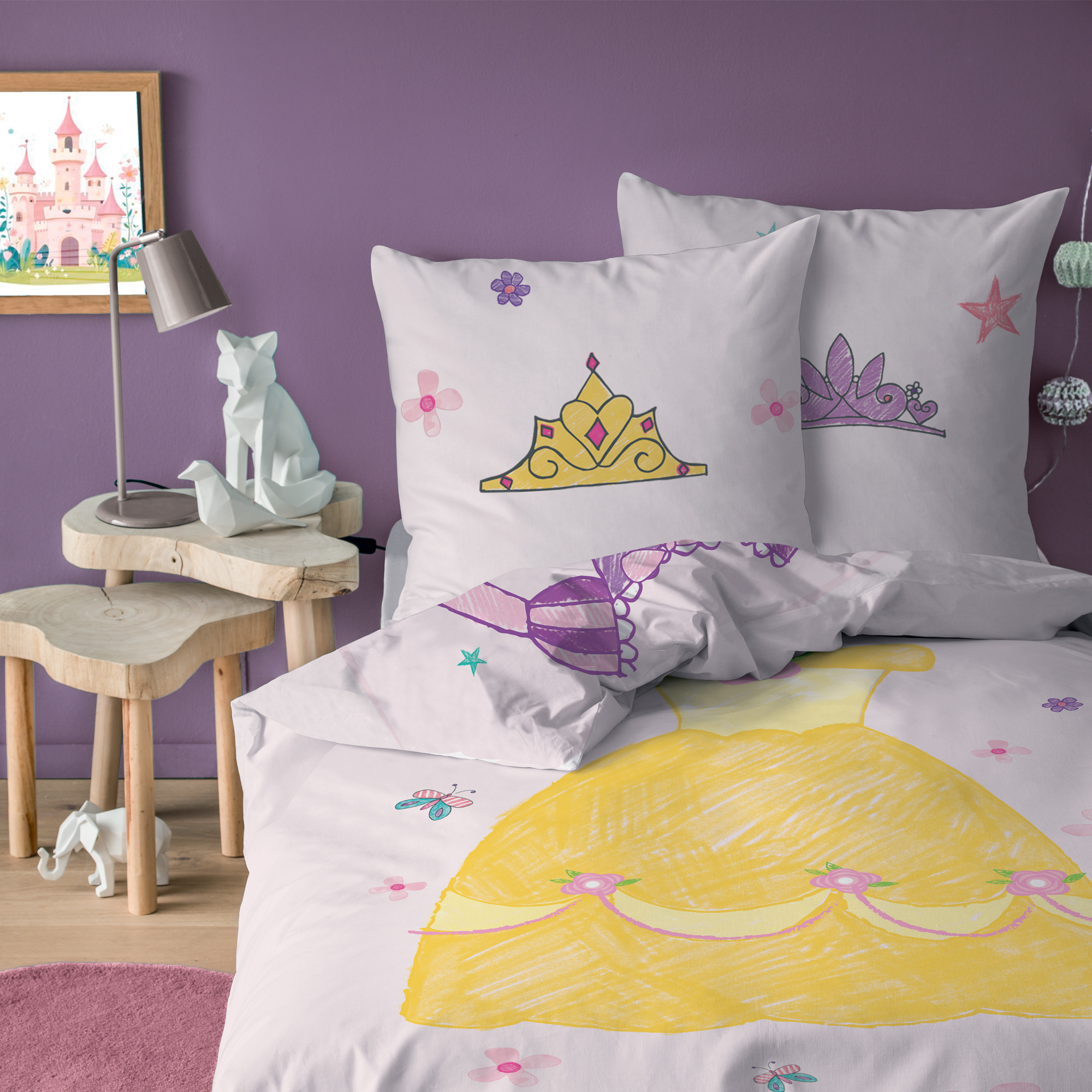 Disney Princess Duvet cover Dress - 140 x 200 + 63 x 63 cm - Cotton