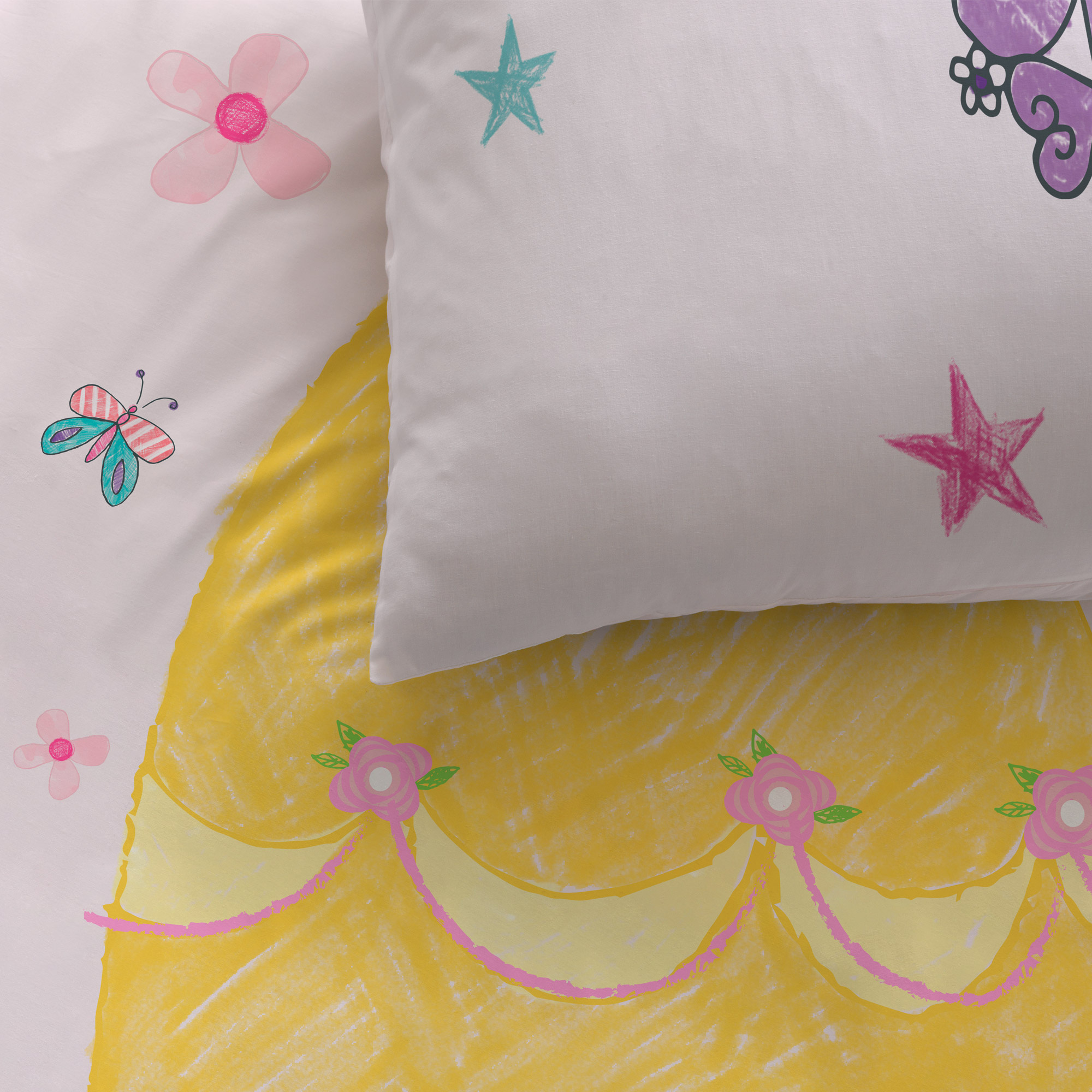 Disney Princess Duvet cover Dress - 140 x 200 + 63 x 63 cm - Cotton