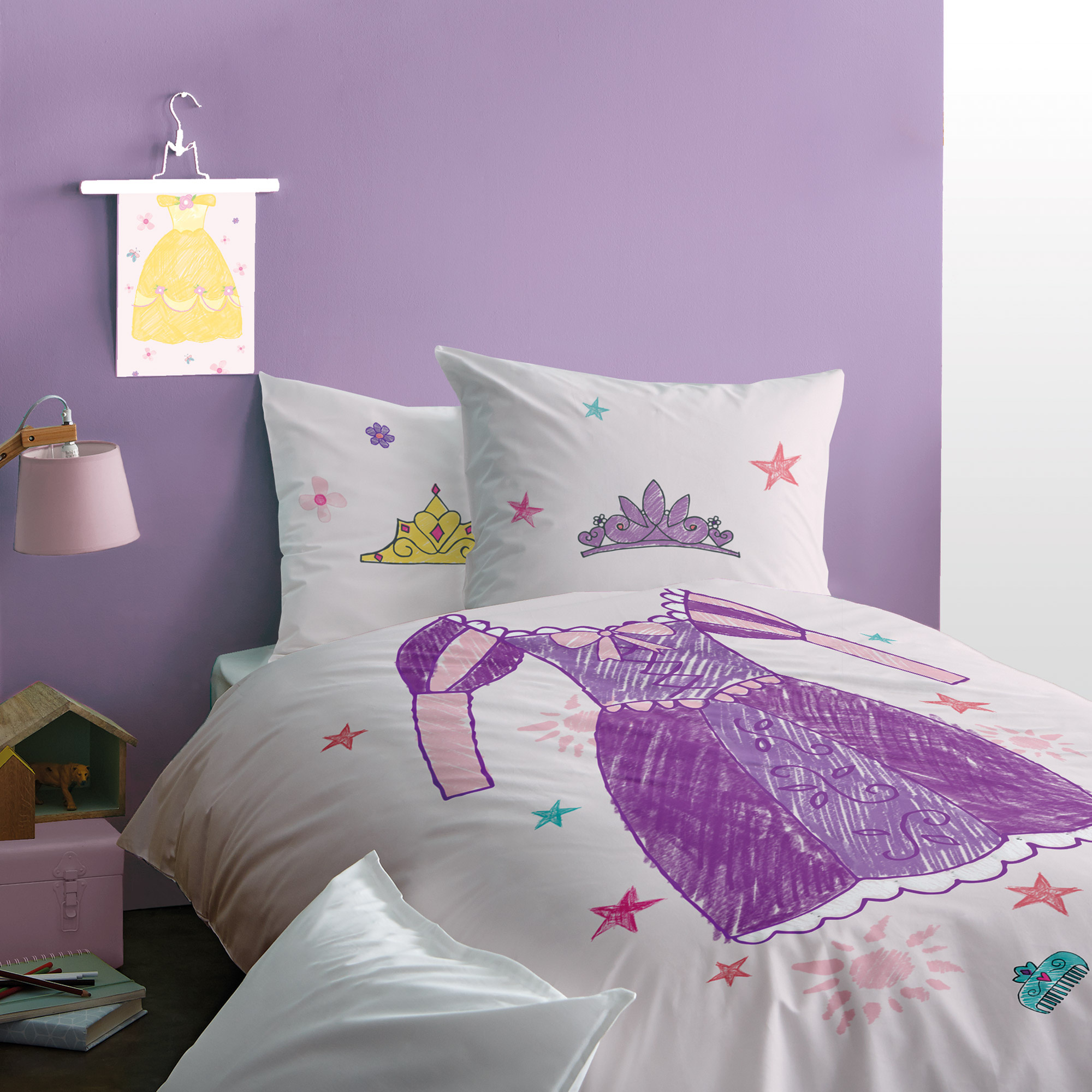 Disney Princess Duvet cover Dress - 140 x 200 + 63 x 63 cm - Cotton