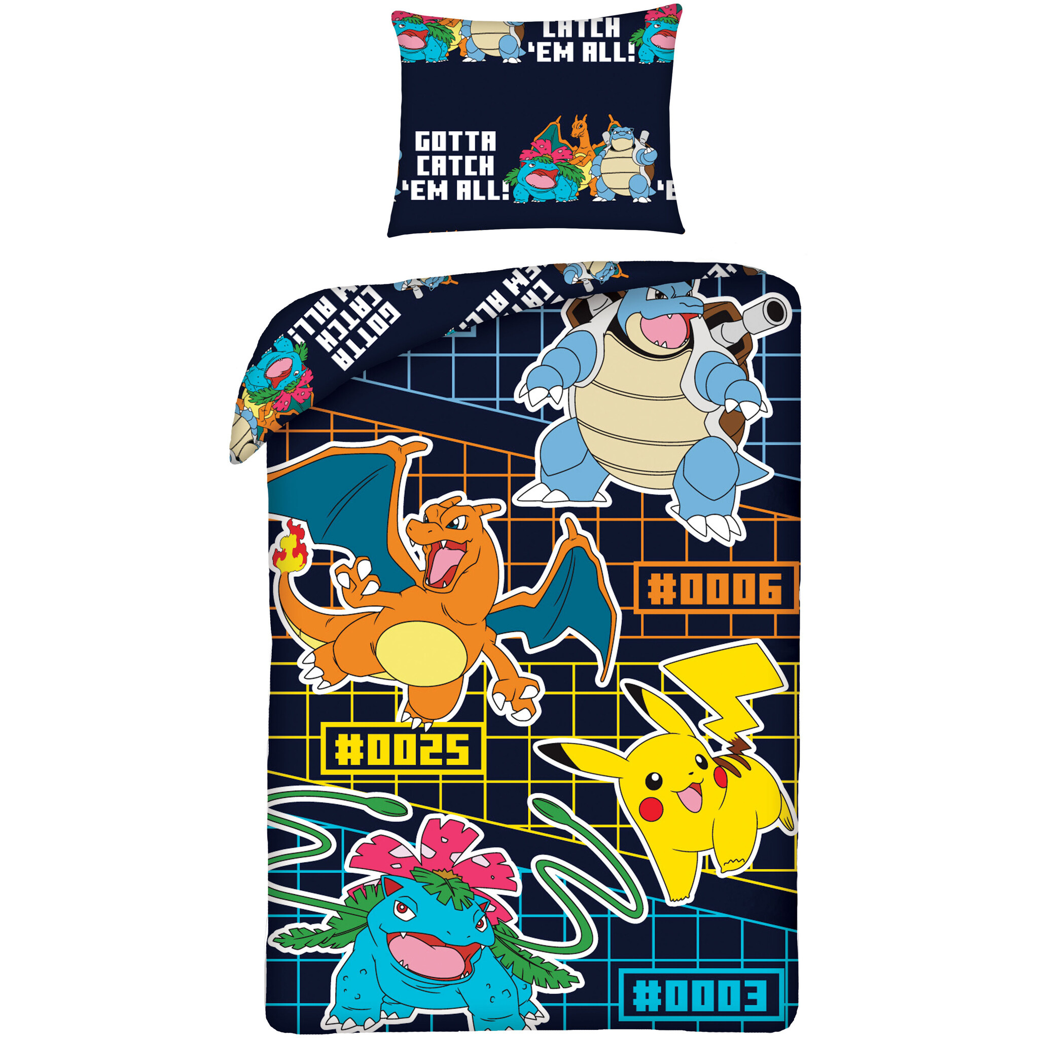 Pokemon Dekbedovertrek Charizard - Eenpersoons - 140 x 200 + 70 x 90 cm - Polyester