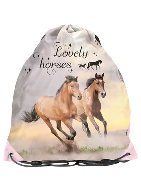 PASO Gym Bag Swimming Bag Horses 45 x 34 cm Polyester