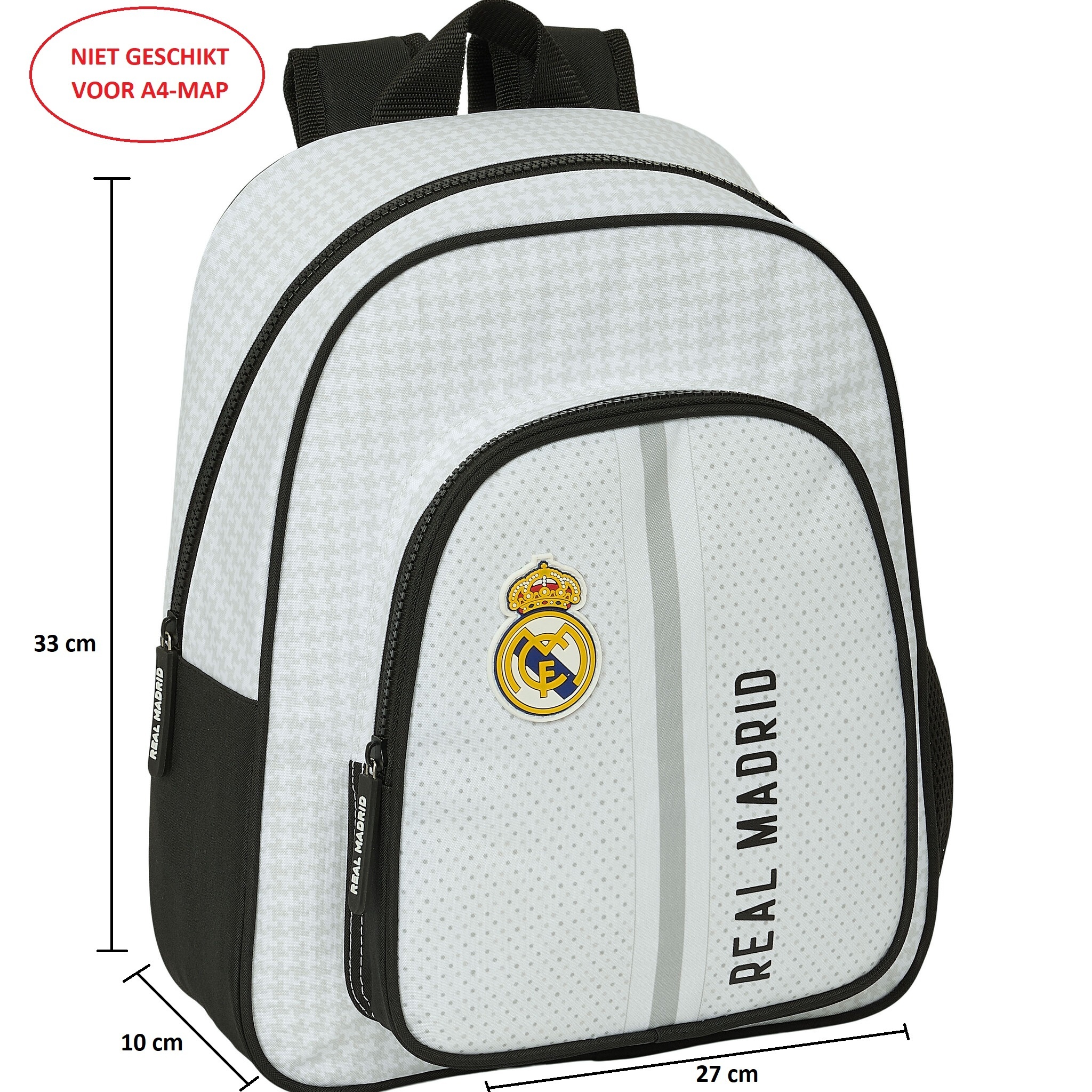 Real Madrid Rugzak White - 33 x 27 x 10 cm - Polyester