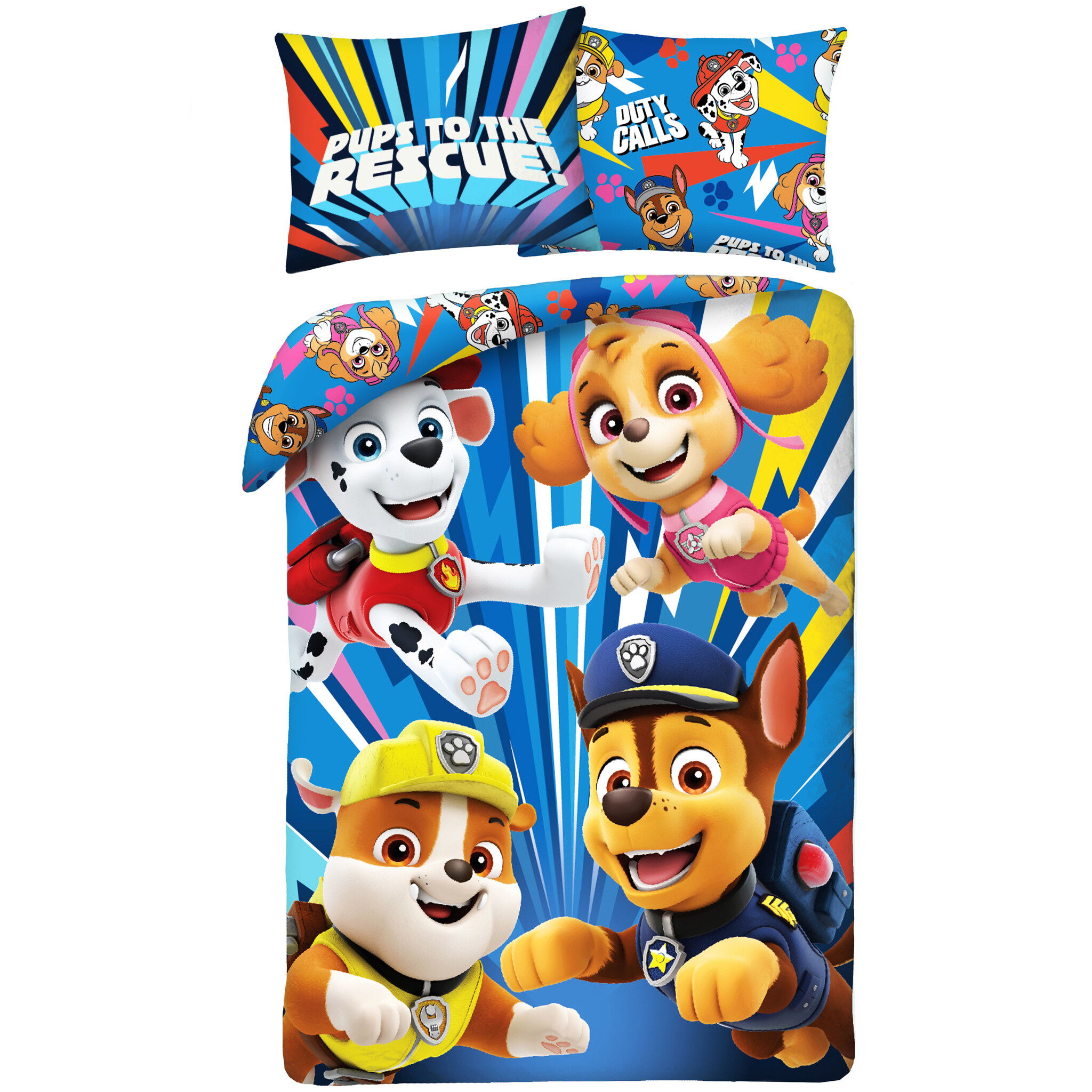 Paw Patrol Duvet cover Duty Calls - 140 x 200 cm + 70 x 90 cm - Cotton