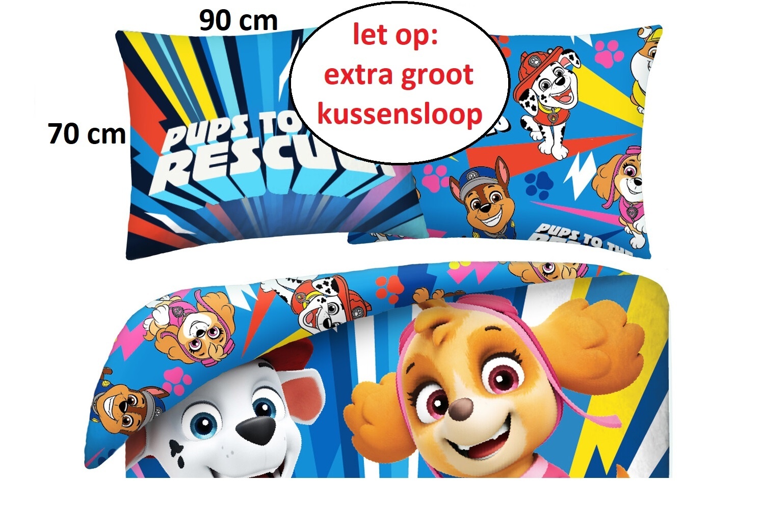 Paw Patrol Duvet cover Duty Calls - 140 x 200 cm + 70 x 90 cm - Cotton