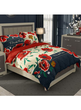 Frida Kahlo Duvet cover Poppy 140 x 200 cm + 70 x 90 cm Cotton