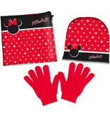 Disney Minnie Mouse Set hat, scarf and gloves Dots - ONE SIZE 3-6 yrs - Polyester Fleece