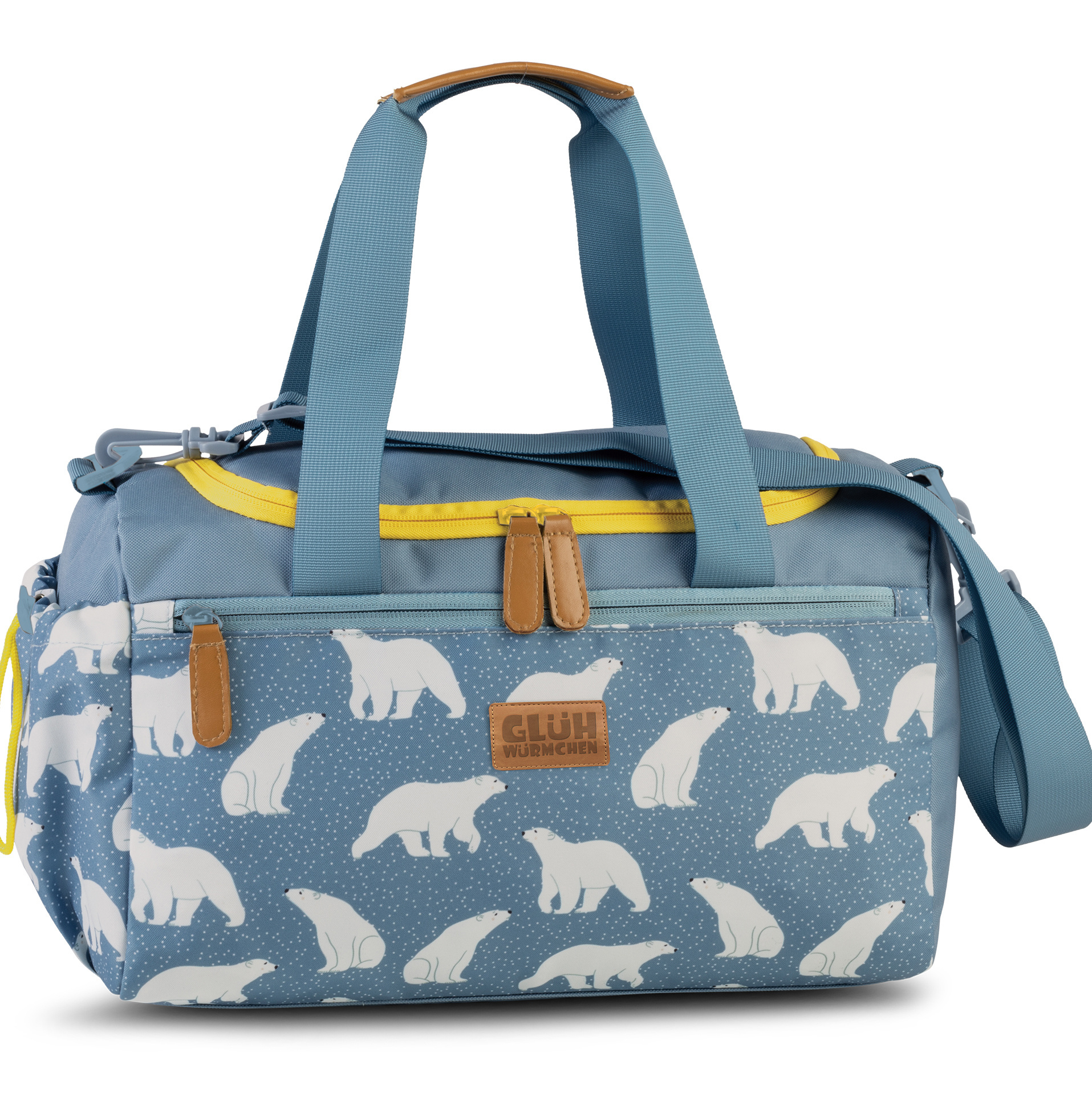 Glühwürmchen Shoulder bag Polar Bear - 35 x 21 x 18 cm - Grey-blue - Polyester