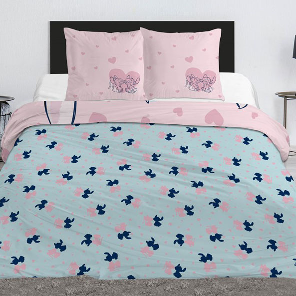 Disney Lilo & Stitch Dekbedovertrek Love - 240 x 220 cm  + (2x) 65 x 63 cm - Polykatoen