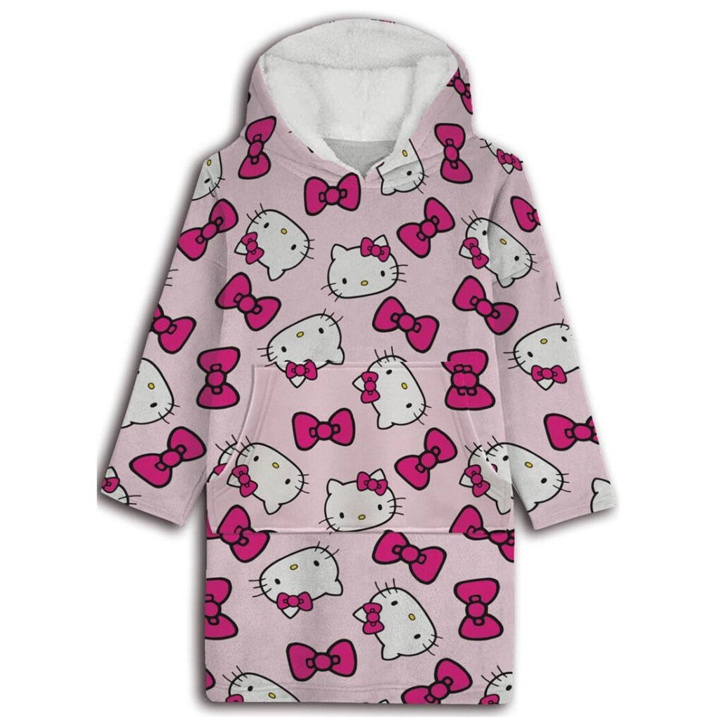 Hello Kitty Hoodie Fleece blanket Pink - Child - One Size (7-14 years) - Polyester