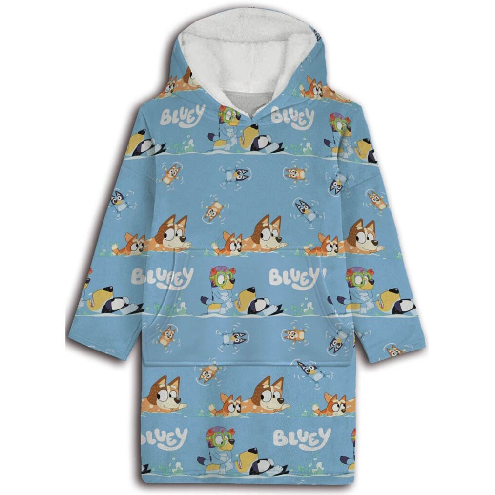 Bluey Hoodie Fleece deken Swim - Kind (3 - 6 jaar) - Polyester