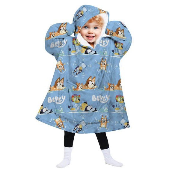 Bluey Hoodie Fleece blanket Swim - Child (3 - 6 years) - Polyester