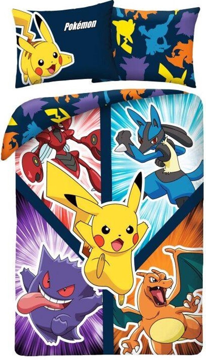 Pokemon Dekbedovertrek Energy - 140 x 200 cm + 70 x 90 cm - Katoen