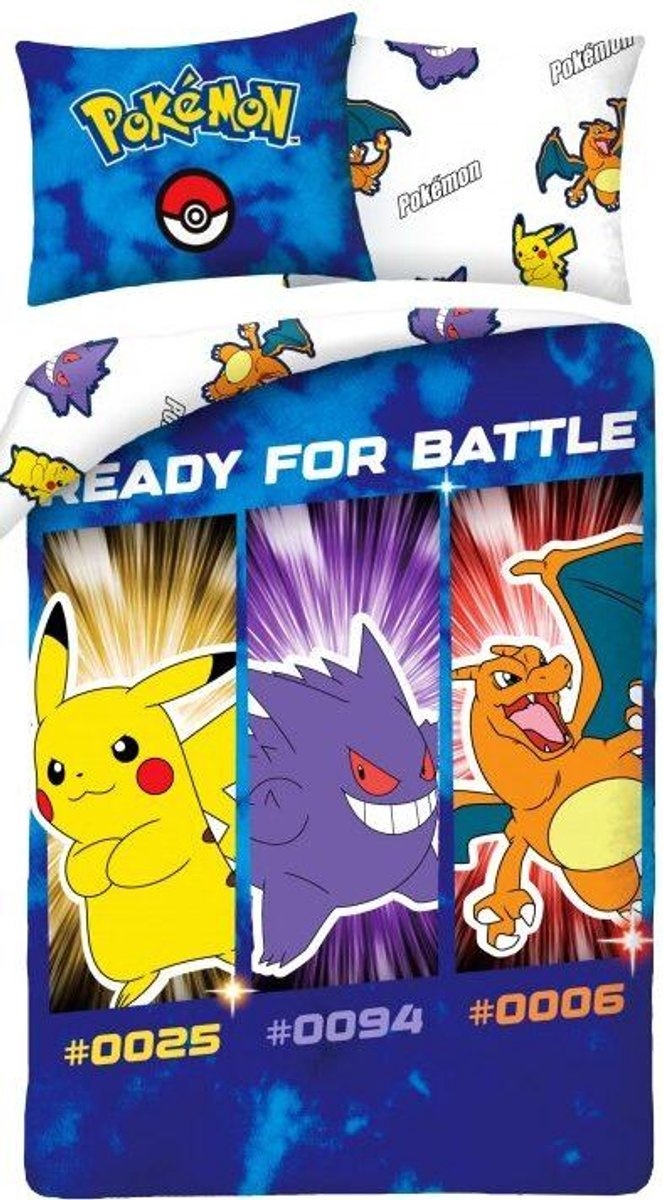 Pokemon Dekbedovertrek Ready for Battle - 140 x 200 cm + 70 x 90 cm - Katoen