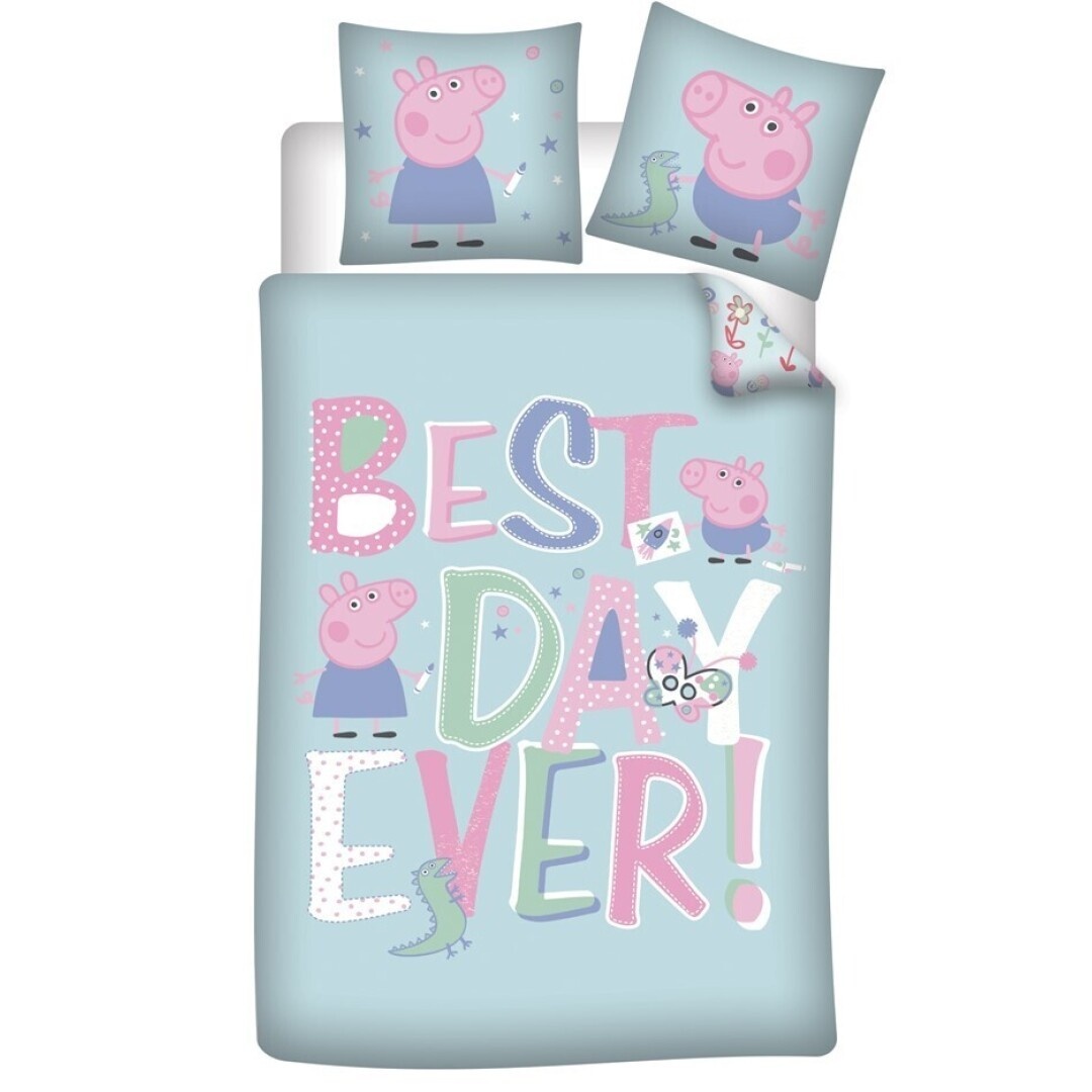 Peppa Pig Duvet cover Best Day - 140 x 200 + 63 x 63 cm - Polyester