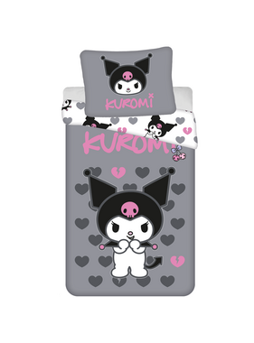 Hello Kitty Dekbedovertrek Kuromi Hearts 140 x 200 cm + 70 x 90 cm Katoen