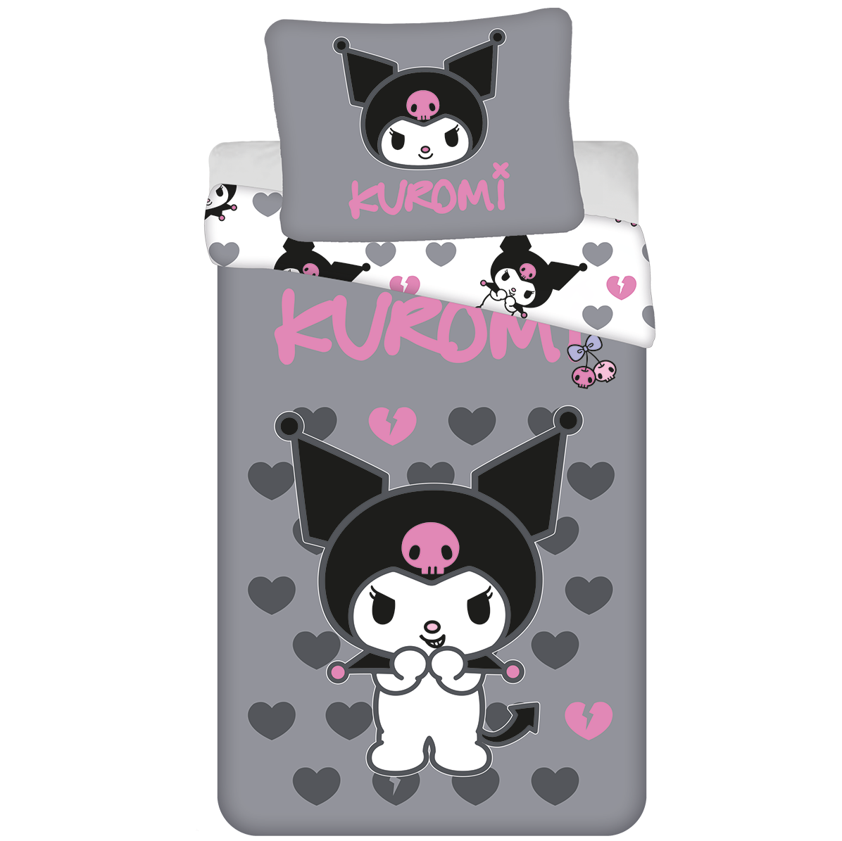 Hello Kitty Kuromi Hearts Duvet Cover - 140 x 200 cm / 70 x 90 cm - Cotton