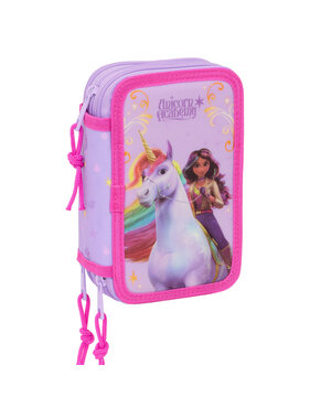 Unicorn Academy Filled Pencil Case Rainbow (37 pieces) 19.5 x 12.5 x 5.5 cm Polyester