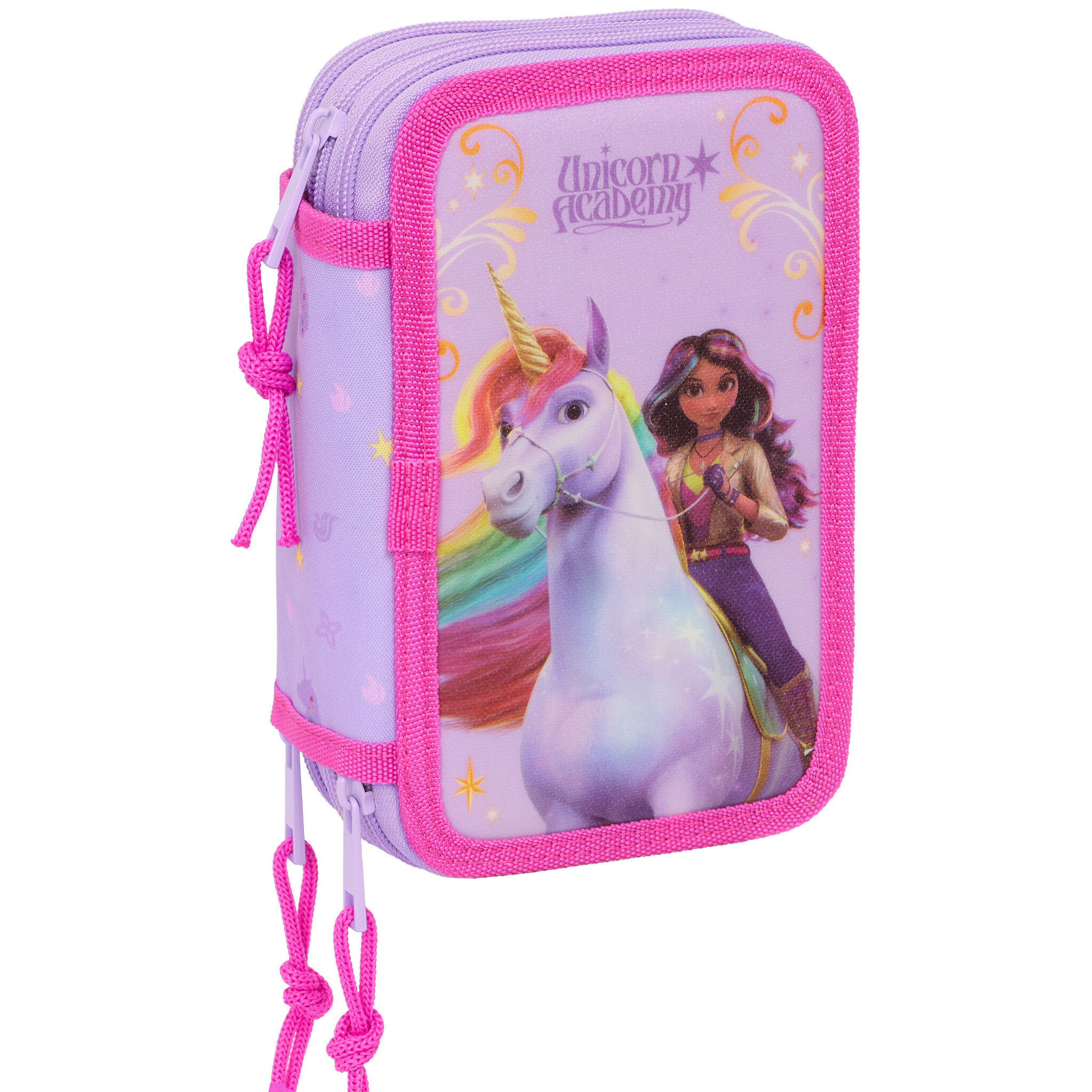 Unicorn Academy Filled Pencil Case Rainbow - 37 pieces - 19.5 x 12.5 x 5.5 cm - Polyester