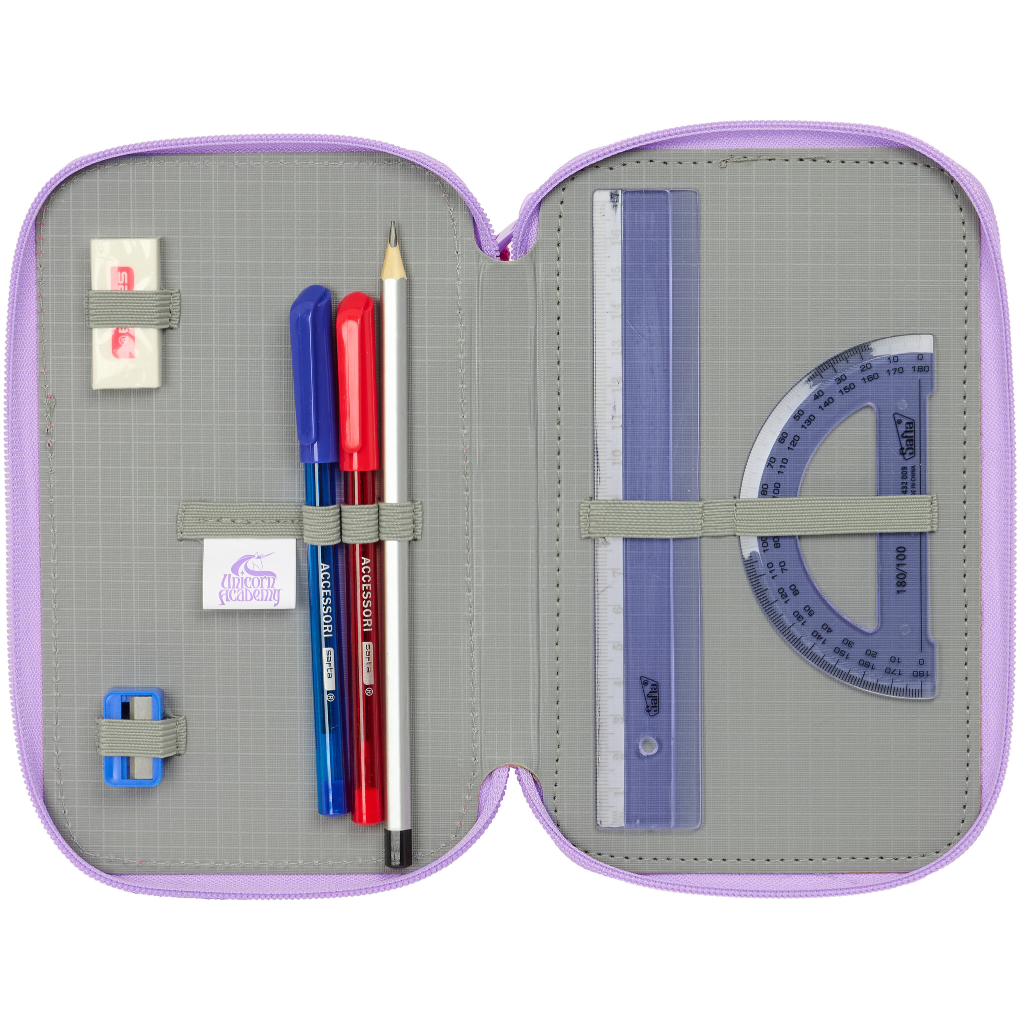 Unicorn Academy Gevuld Etui Rainbow - 37 stuks - 19.5 x 12.5 x 5.5 cm - Polyester