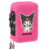 Hello Kitty Kuromi Filled Pencil Case - 37 Pieces - 19.5 x 12.5 x 5.5 cm - Polyester