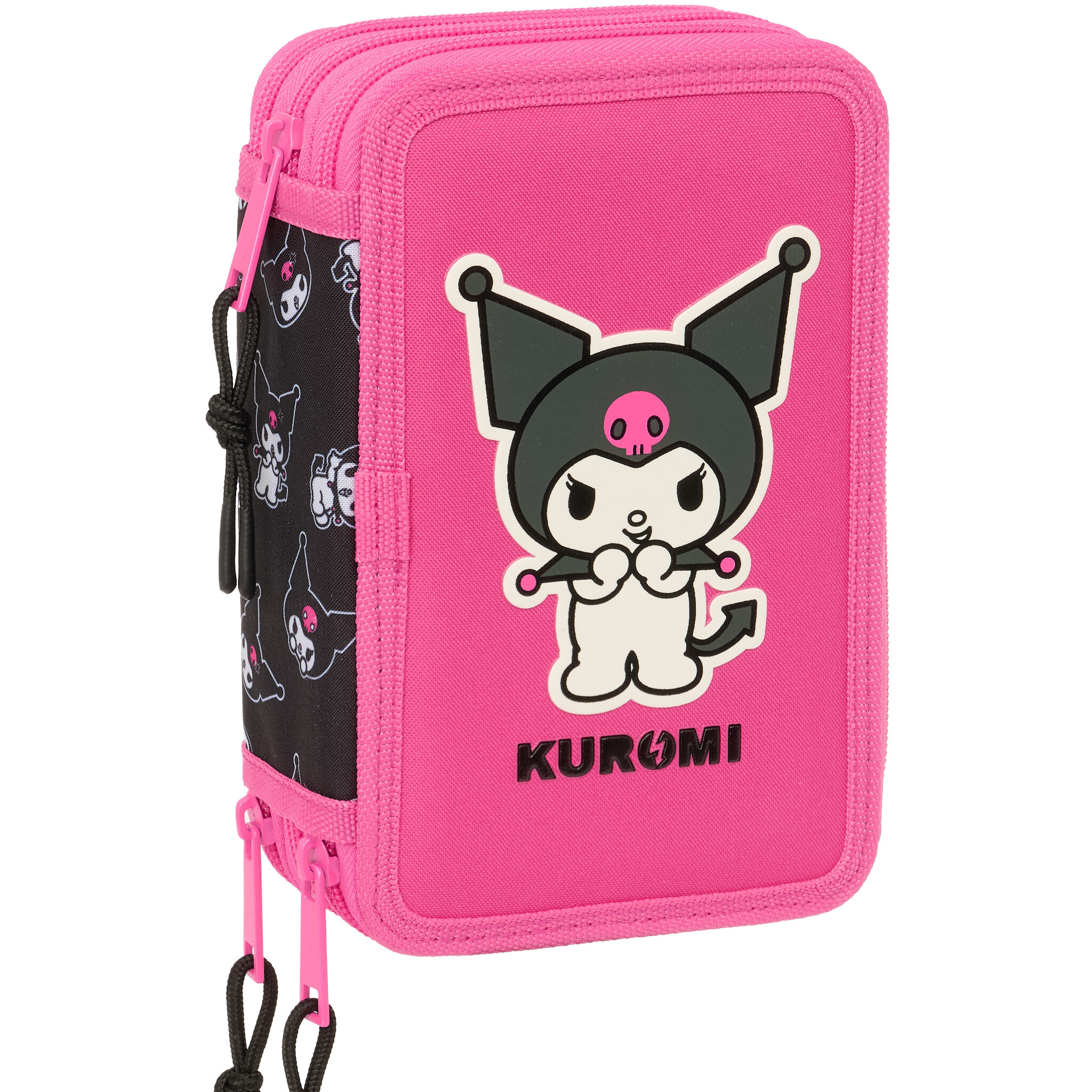 Hello Kitty Kuromi Filled Pencil Case - 37 Pieces - 19.5 x 12.5 x 5.5 cm - Polyester
