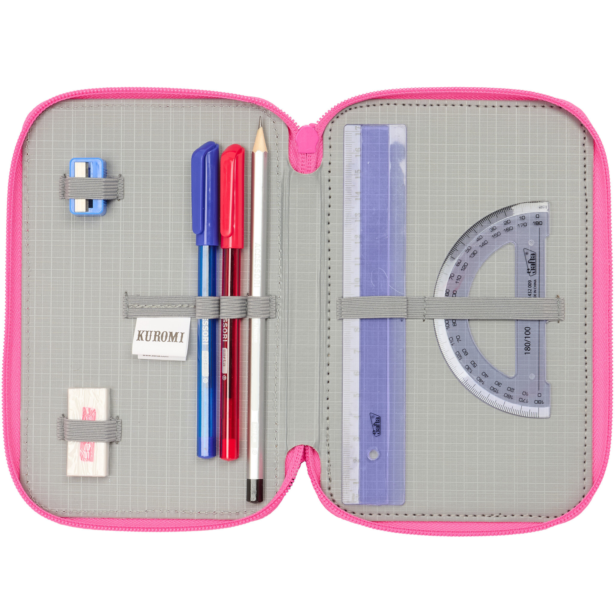 Hello Kitty Kuromi Filled Pencil Case - 37 Pieces - 19.5 x 12.5 x 5.5 cm - Polyester